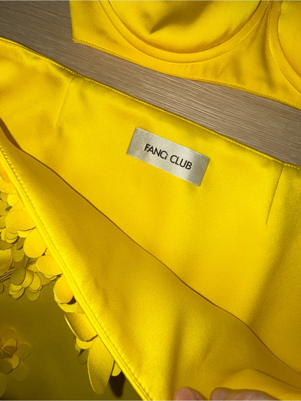 Fanci club yellow Floral Appliqué Mini skirt and top xs - Picture 5 of 7